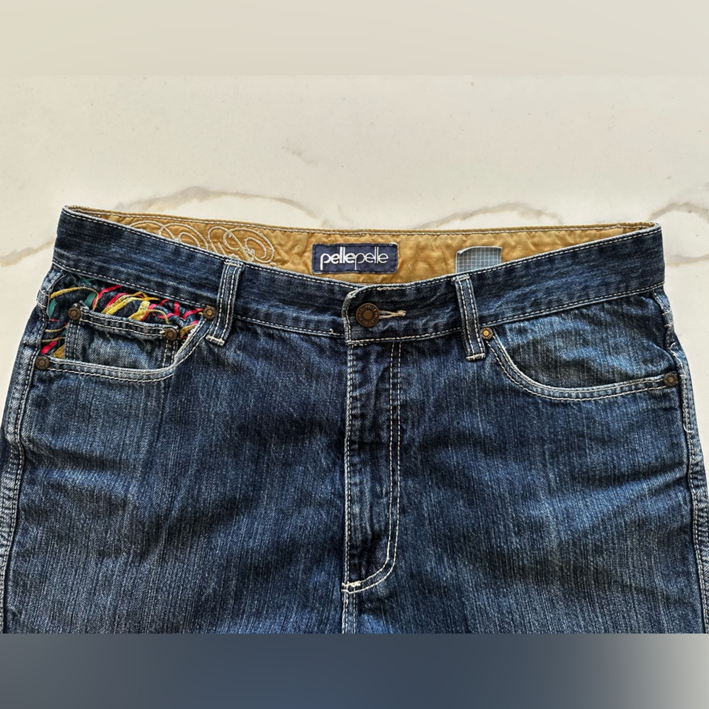 Pelle Pelle Men's Dark Blue Relaxed Jeans